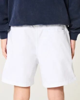 Short en sergé mi-cuisse à enfiler