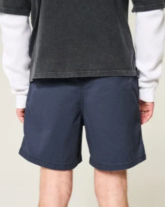 Short en sergé mi-cuisse à enfiler