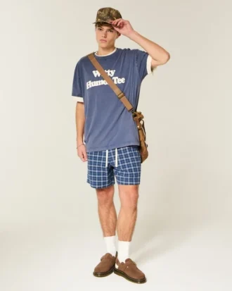 Short à enfiler en seersucker mi-cuisse