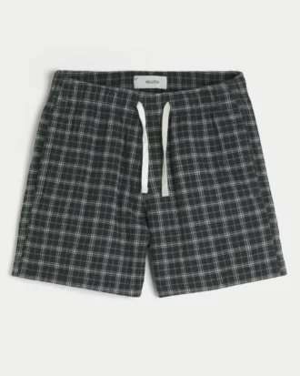 Short à enfiler en seersucker mi-cuisse