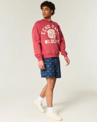 Short à enfiler mi-cuisse avec motif drapeau américain