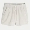 Short mi-cuisse en lin mélangé seersucker Short mi-cuisse en lin mélangé seersucker
