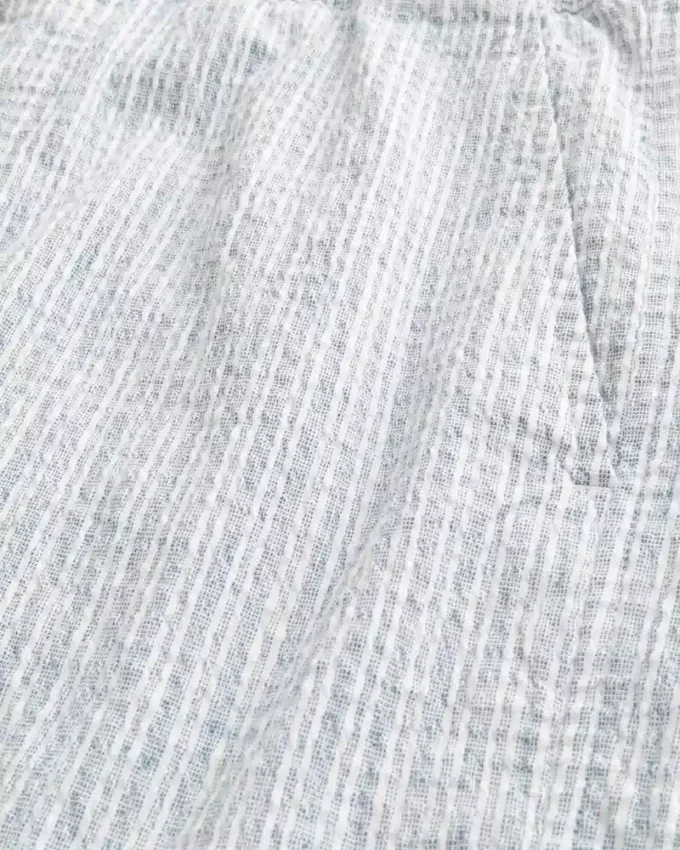 Short mi-cuisse en lin mélangé seersucker