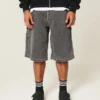 Short peintre en denim super baggy à motif flamme Short peintre en denim super baggy à motif flamme
