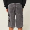 Short peintre en denim super baggy à motif flamme Short peintre en denim super baggy à motif flamme