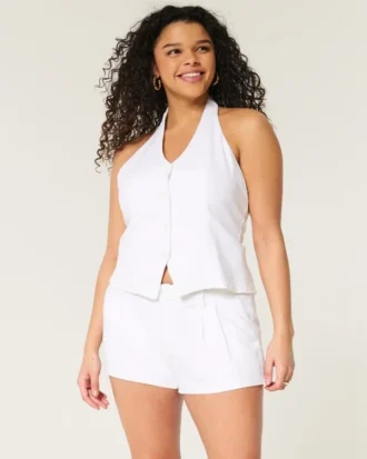 Short taille basse en lin mélangé Hollister Livvy 3&Prime;