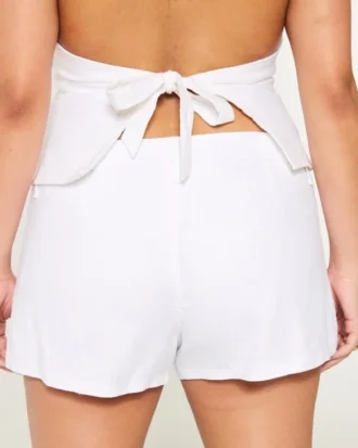 Short taille basse en lin mélangé Hollister Livvy 3&Prime;