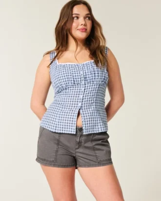 Short taille basse en sergé