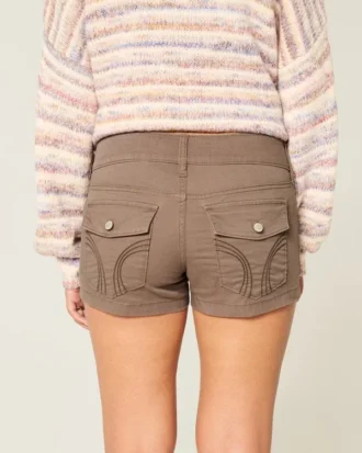 Shorty taille basse en popeline