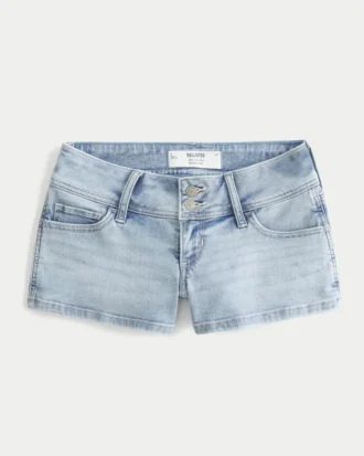 Shorty taille ultra basse délavé clair