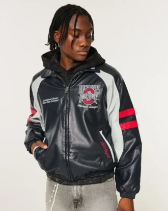Simili cuir Veste graphique Ohio State University Buckeyes