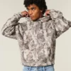 Sweat à capuche ample Camo