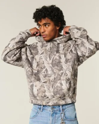 Sweat à capuche ample Camo