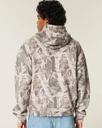 Sweat à capuche ample Camo