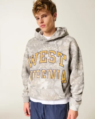 Sweat à capuche camouflage avec imprimé West Virginia University Mountaineers