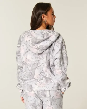 Sweat à capuche camouflage à fermeture éclair facile à enfiler