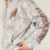 Sweat à capuche camouflage graphique Florida State University, coupe carrée, fermeture éclair Sweat à capuche camouflage graphique Florida State University, coupe carrée, fermeture éclair