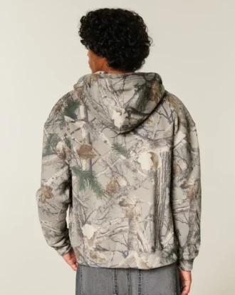 Sweat à capuche camouflage zippé