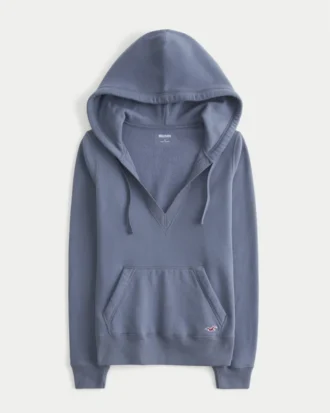 Sweat à capuche et col en V