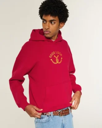 Sweat à capuche graphique Boxy Good Luck