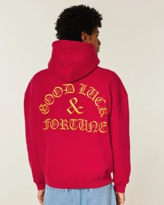 Sweat à capuche graphique Boxy Good Luck