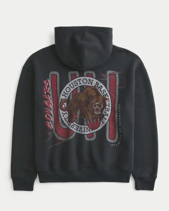 Sweat à capuche graphique Boxy University of Houston Cougars Basketball Sweat à capuche graphique Boxy University of Houston Cougars Basketball