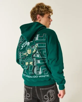 Sweat à capuche graphique carré Michigan State University Spartans