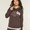 Sweat à capuche graphique doublé de fausse fourrure Sweat à capuche graphique doublé de fausse fourrure