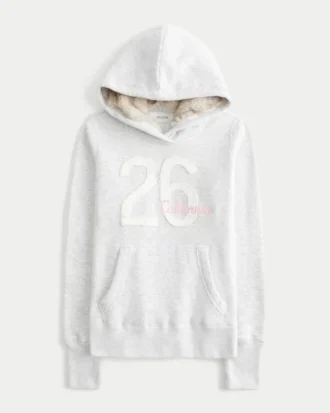 Sweat à capuche graphique doublé de fausse fourrure