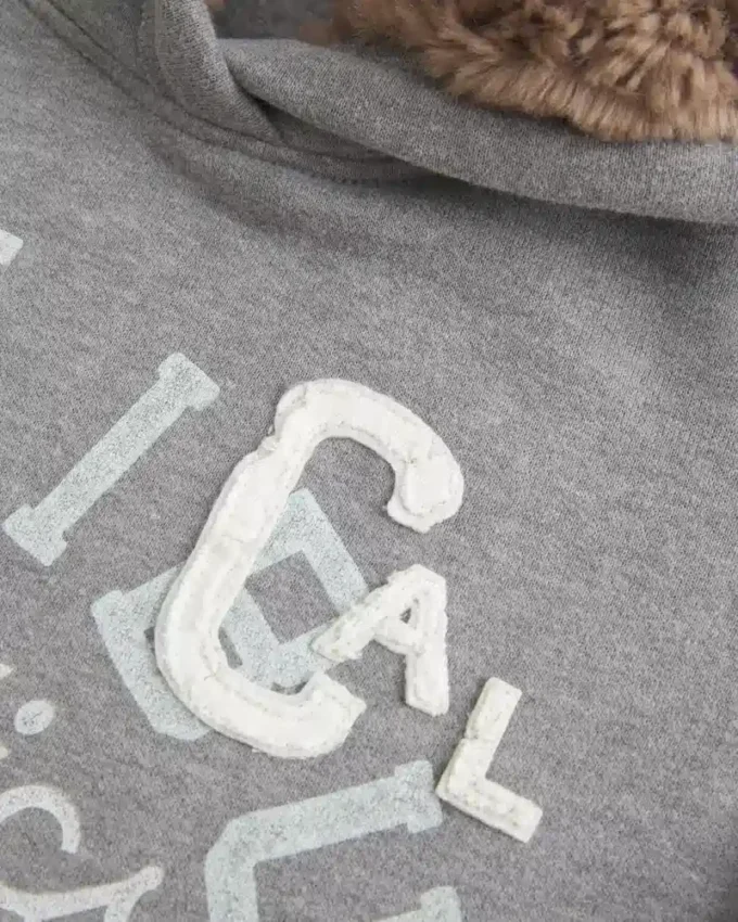 Sweat à capuche graphique doublé de fausse fourrure Sweat à capuche graphique doublé de fausse fourrure