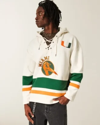 Sweat à capuche graphique Hockey Jersey des Hurricanes de l&rsquo;université de Miami
