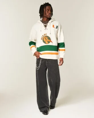Sweat à capuche graphique Hockey Jersey des Hurricanes de l&rsquo;université de Miami