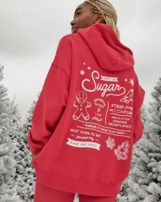 Sweat à capuche oversize avec imprimé graphique Sugar pailleté