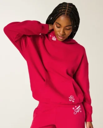 Sweat à capuche oversize avec imprimé graphique Sugar pailleté