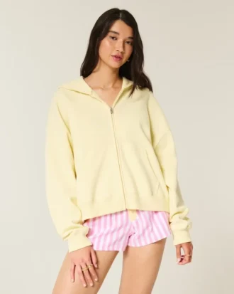 Sweat à capuche oversize avec imprimé étoile de mer et fermeture éclair