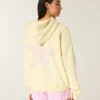 Sweat à capuche oversize avec imprimé étoile de mer et fermeture éclair Sweat à capuche oversize avec imprimé étoile de mer et fermeture éclair