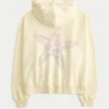 Sweat à capuche oversize avec imprimé étoile de mer et fermeture éclair Sweat à capuche oversize avec imprimé étoile de mer et fermeture éclair