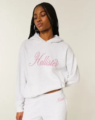 Sweat à capuche oversize avec logo scintillant