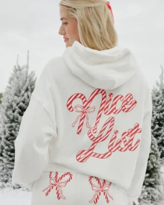 Sweat à capuche oversize avec motif Candy Cane