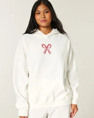 Sweat à capuche oversize avec motif Candy Cane