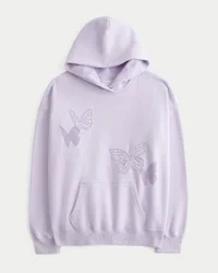 Sweat à capuche oversize avec motif papillon