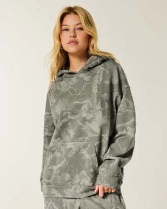 Sweat à capuche oversize camouflage
