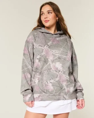 Sweat à capuche oversize camouflage