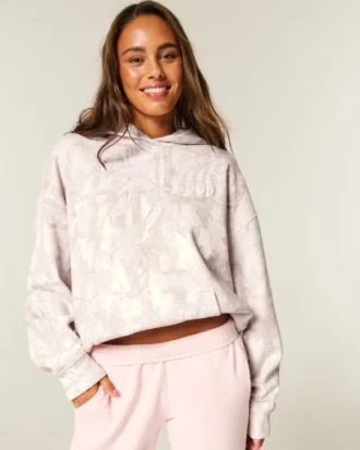 Sweat à capuche oversize Hollister Feel Good avec logo graphique camouflage