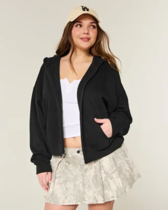 Sweat à capuche oversize zippé