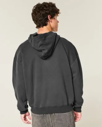 Sweat à capuche zippé ample avec motif graphique Purdue University Boilermakers