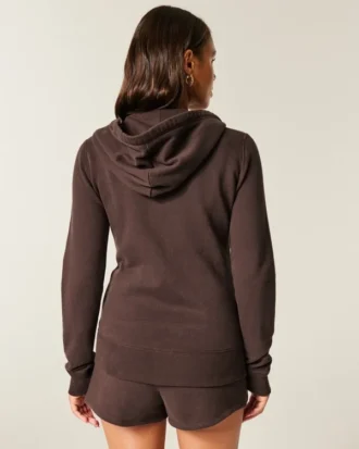Sweat à capuche zippé avec logo graphique