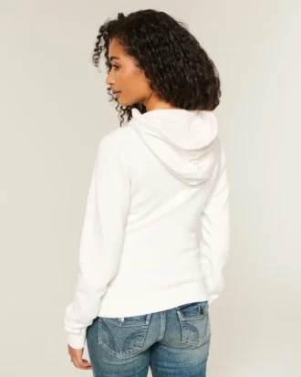 Sweat à capuche zippé avec logo graphique