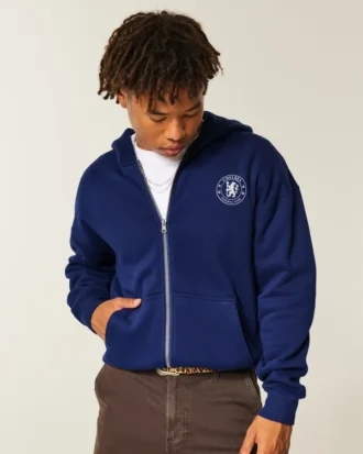 Sweat à capuche zippé avec motif Chelsea Football Club Sweat à capuche zippé avec motif Chelsea Football Club