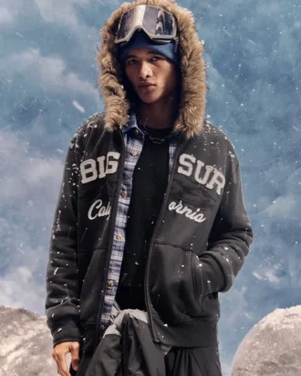 Sweat à capuche zippé Big Sur avec bordure en fausse fourrure